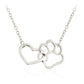 Heart & Dog Paw Charm Necklace Puppy Foot Print Lover Pet Jewelry Best Gifts for Women - The Max & Rex Collection
