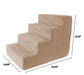 4-Step Pet Foam Stairs for Small Dogs & Cats - Non-Slip Pet Steps with Washable Cover | Supports Up to 25 lbs - The Max & Rex Collection