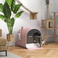 Pink Covered Cat Litter Box with Odor Filter - Complete Privacy Kit with Tray, Scoop & Mat | Compact Hooded Litter House - The Max & Rex Collection