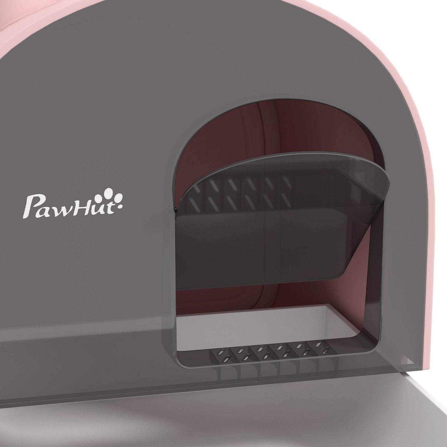 Pink Covered Cat Litter Box with Odor Filter - Complete Privacy Kit with Tray, Scoop & Mat | Compact Hooded Litter House - The Max & Rex Collection