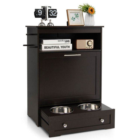 Pet Feeder Station with Stainless Steel Bowls & Storage Cabinet - Elevated Dog Food Station with Pull-Out Drawer | All-in-One Pet Organization - The Max & Rex Collection