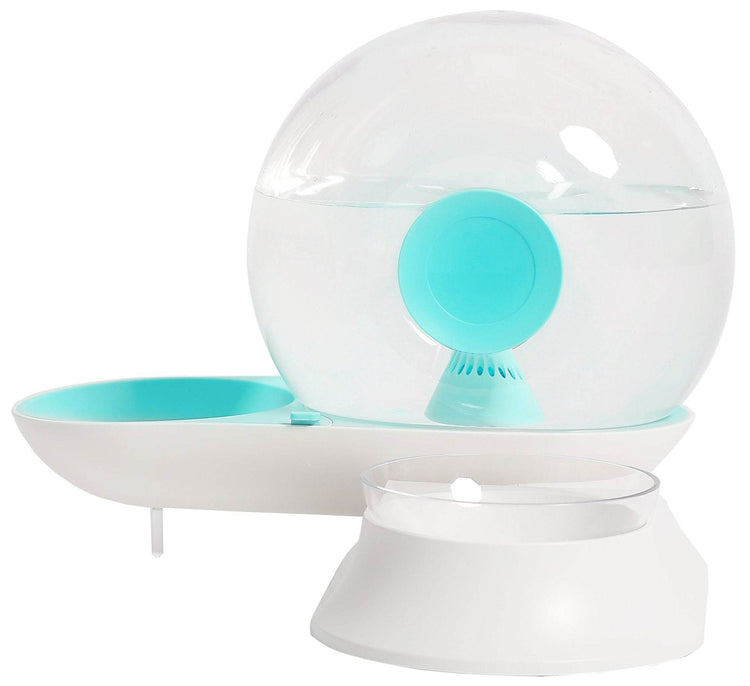 Auto-Myst Automatic Gravity Pet Water Dispenser - 2-in-1 Filtered Water & Food Bowl System with 2.8L Capacity - The Max & Rex Collection
