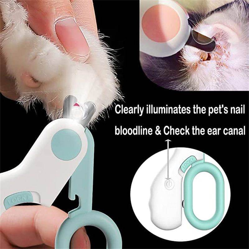 Professional Pet Nail Clippers with LED Light - Stainless Steel Dog Cat Nail Trimmers | Illuminated Precision Grooming Tool - The Max & Rex Collection