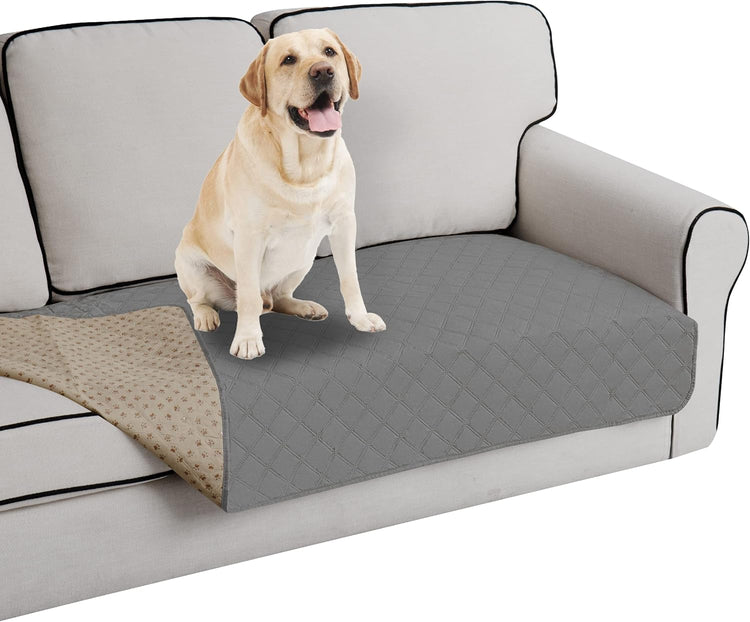 Easy-Going 100% Waterproof Dog Bed Cover Washable Couch Cover Non-Slip Sofa Cover Leakproof Blanket Furniture Protector Cover Reusable Incontinence Bed Underpads for Pets Kids Dog Cat(68X82 In,Gray)