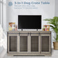 Furniture Style Pet Crate with 2 Sliding Doors