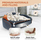 Premium Elevated Dog Couch with Support Bolster - Removable Mat & Orthopedic Foam | Modern Pet Sofa for Small-Medium Dogs & Cats - The Max & Rex Collection