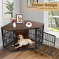 Large Wooden Corner Dog Crate Furniture with Tabletop - The Max & Rex Collection