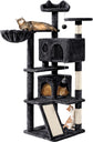 Topeakmart 57 Inches Multi-Level Cat Tree Cat Condo with Scratching Posts Kittens Activity Tower Pet Play House Furniture